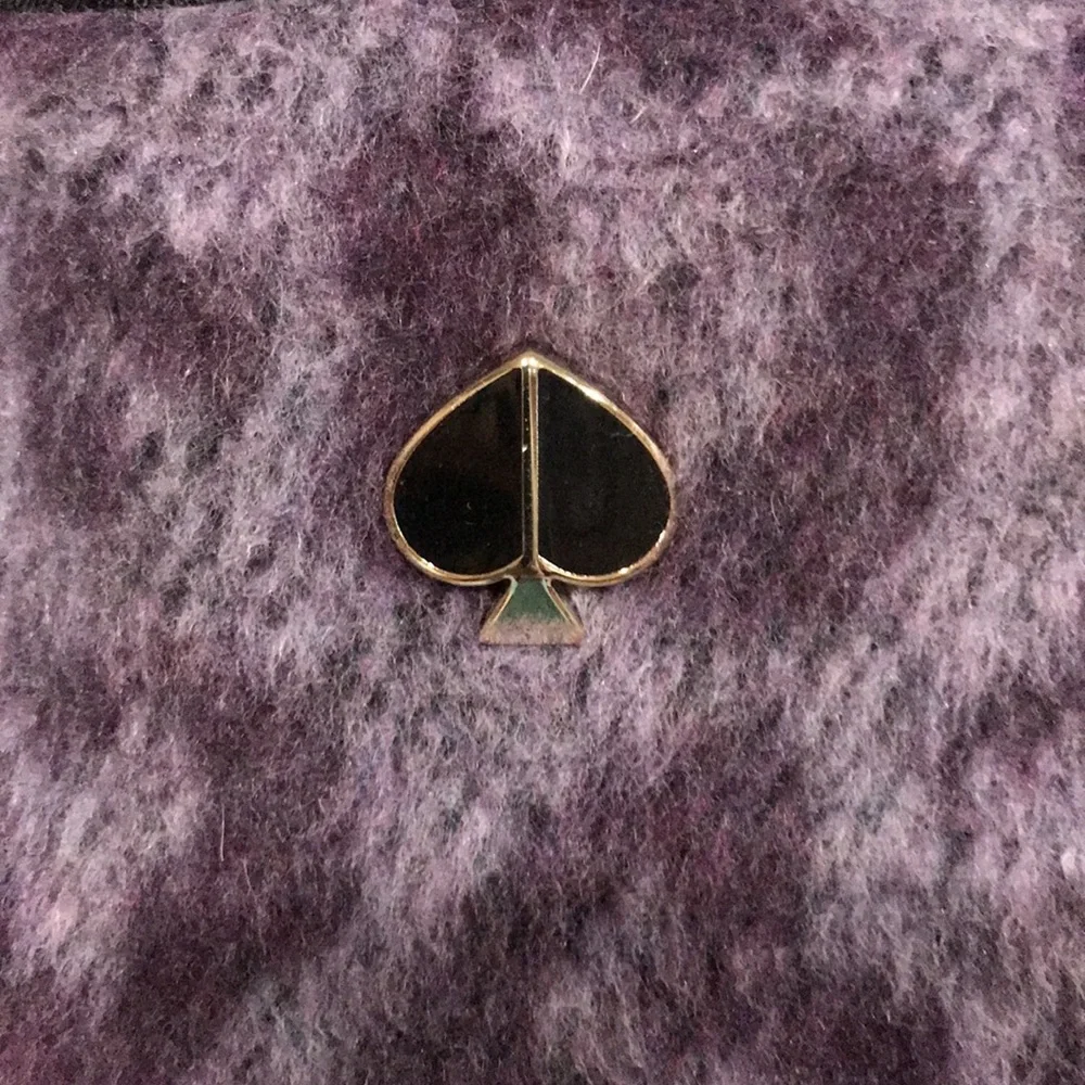 Kate Spade Morley Purple Leopard Large Fuzzy Soft Tote Bag